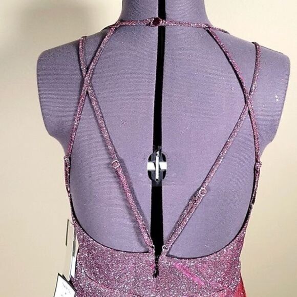 Sequin Hearts Pink Shimmery Fit&Flare Dress Sz 13 - Picture 5 of 14